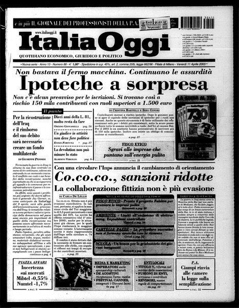 Italia oggi : quotidiano di economia finanza e politica